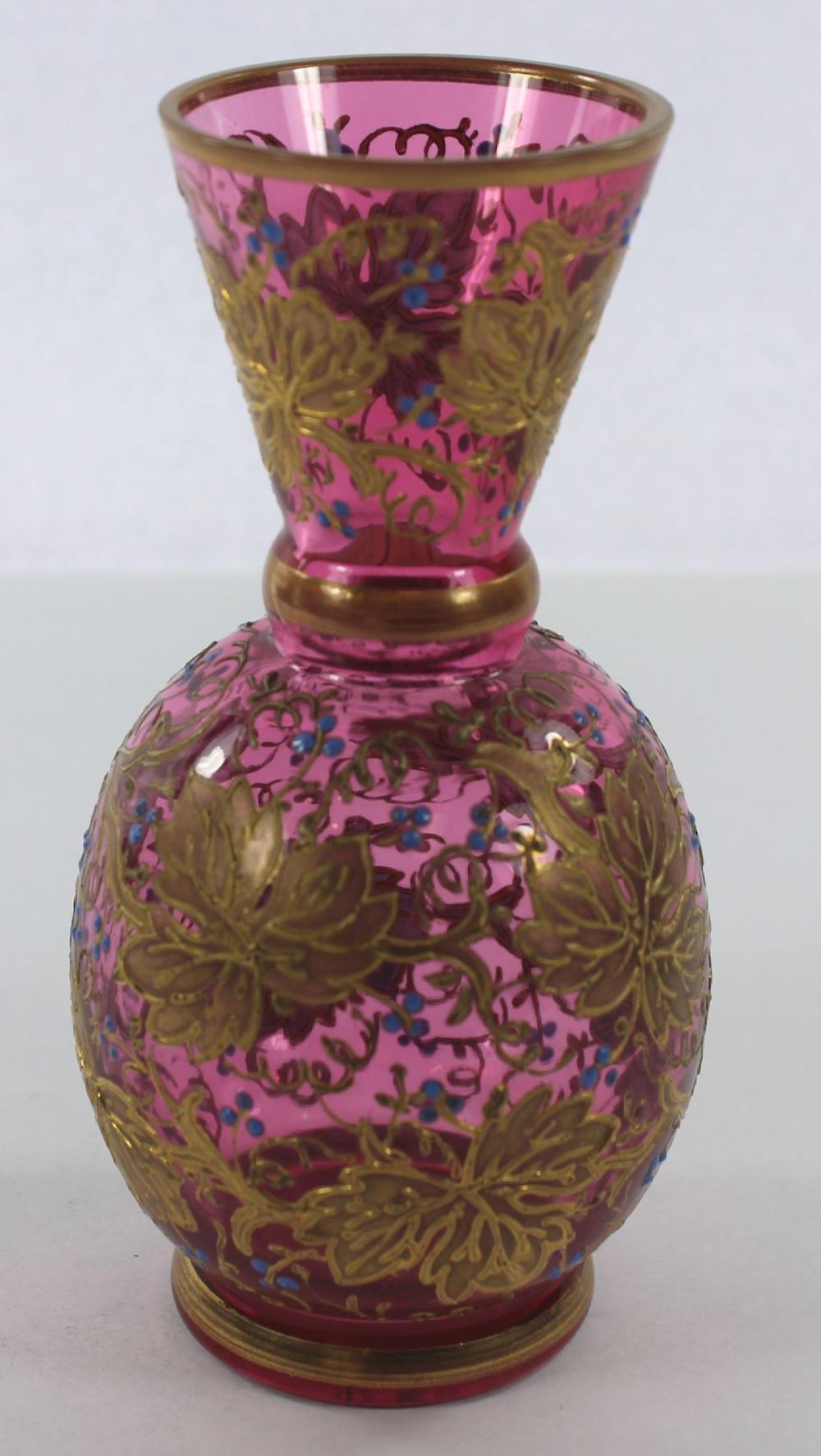 European Ruby Glass Vase wi... image