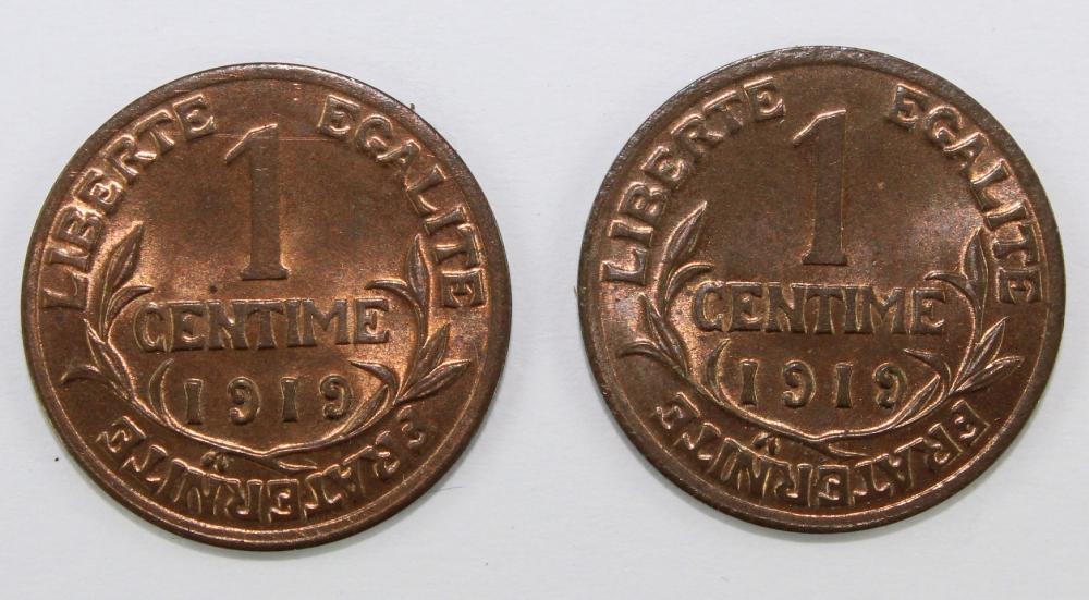 French 1919 Centime, Lustro... image