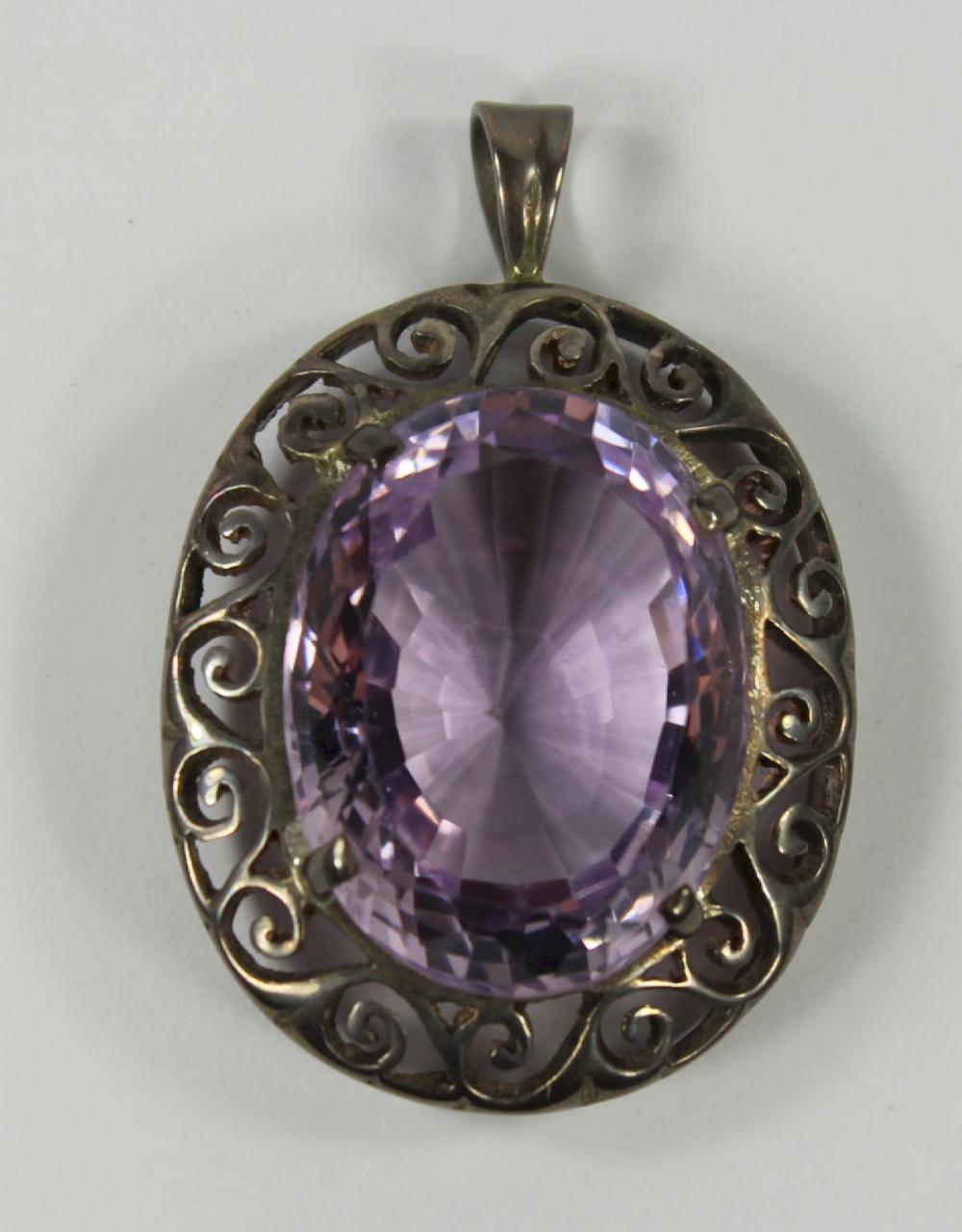 Large Amethyst Pendant in p... image