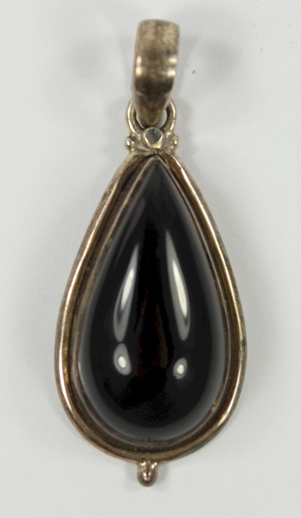 Black Onyx Teardrop Pendant... image