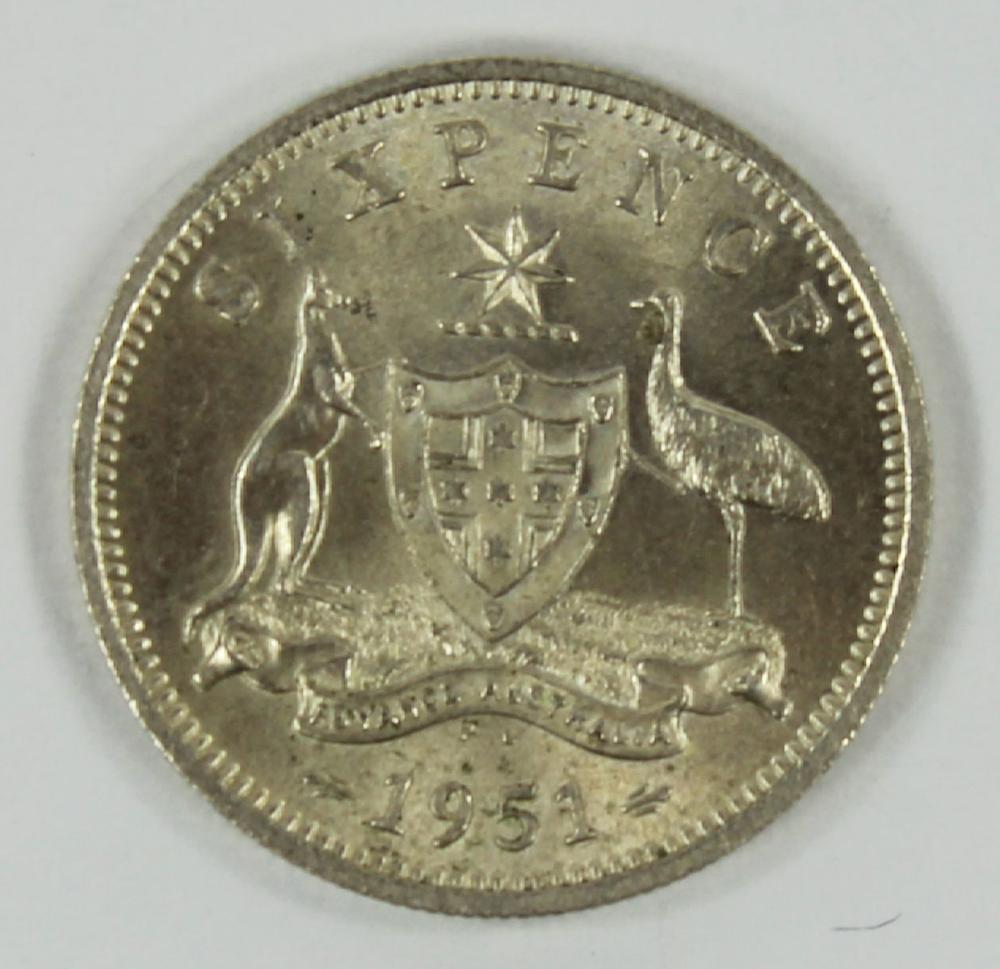 Australia 1951 PL Sixpence,... image