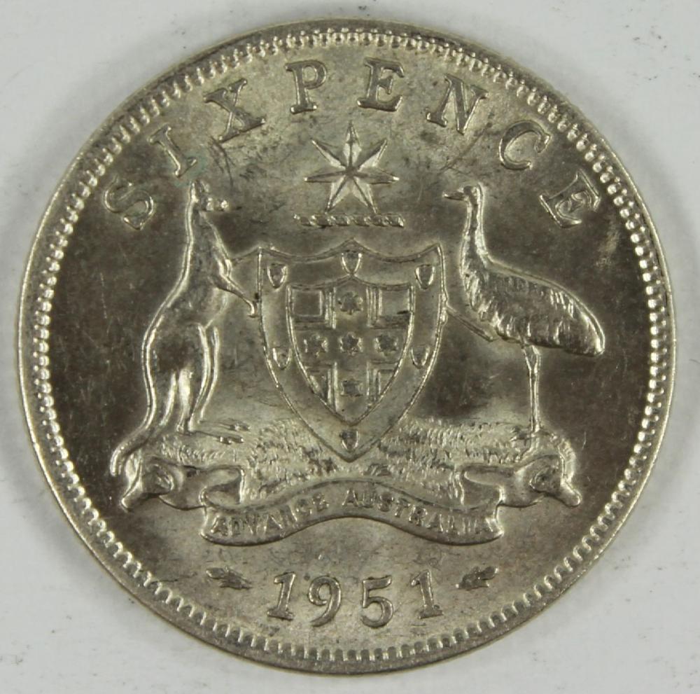 Australia 1951 (M) Sixpence... image