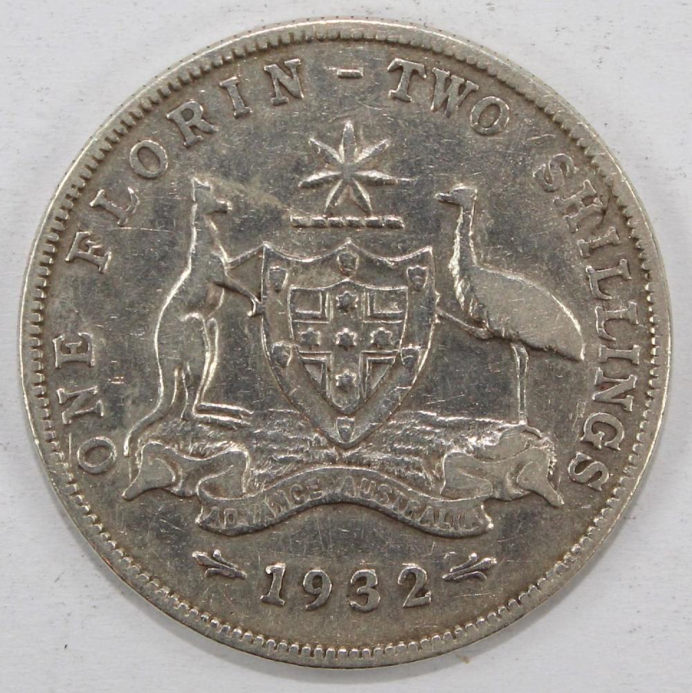 Australia 1932 Florin, VG /... image