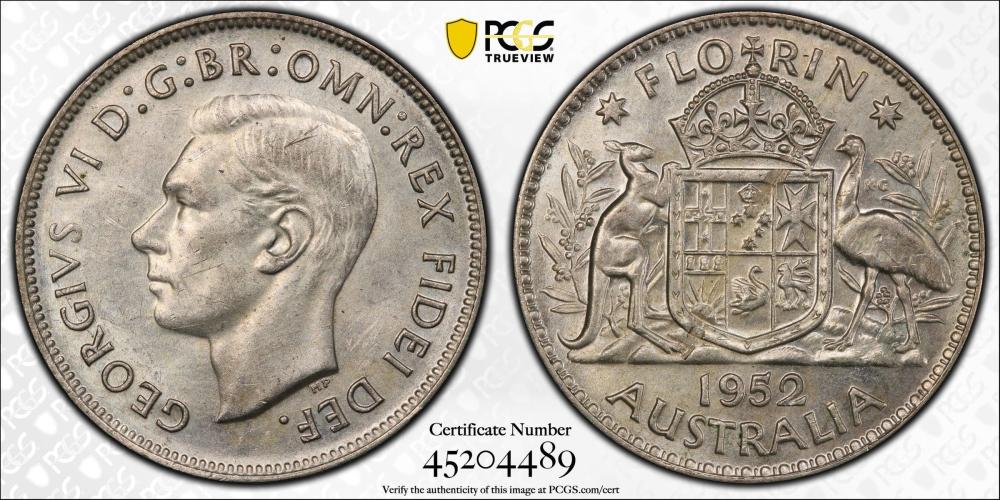 Australia 1952 Florin. PCGS... image