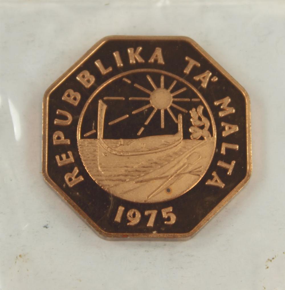 Malta 1975 Proof 25 Cent, FDC image