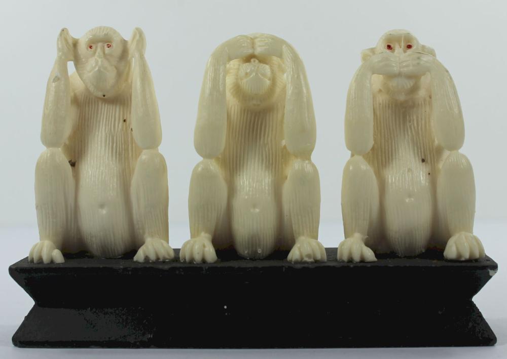 Three Wise Monkeys carved i... image