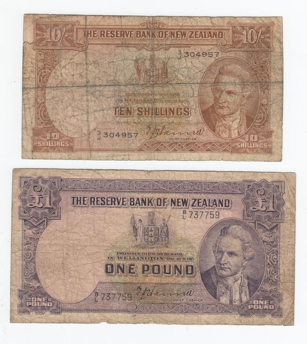 New Zealand Hanna 10/- & £1... image