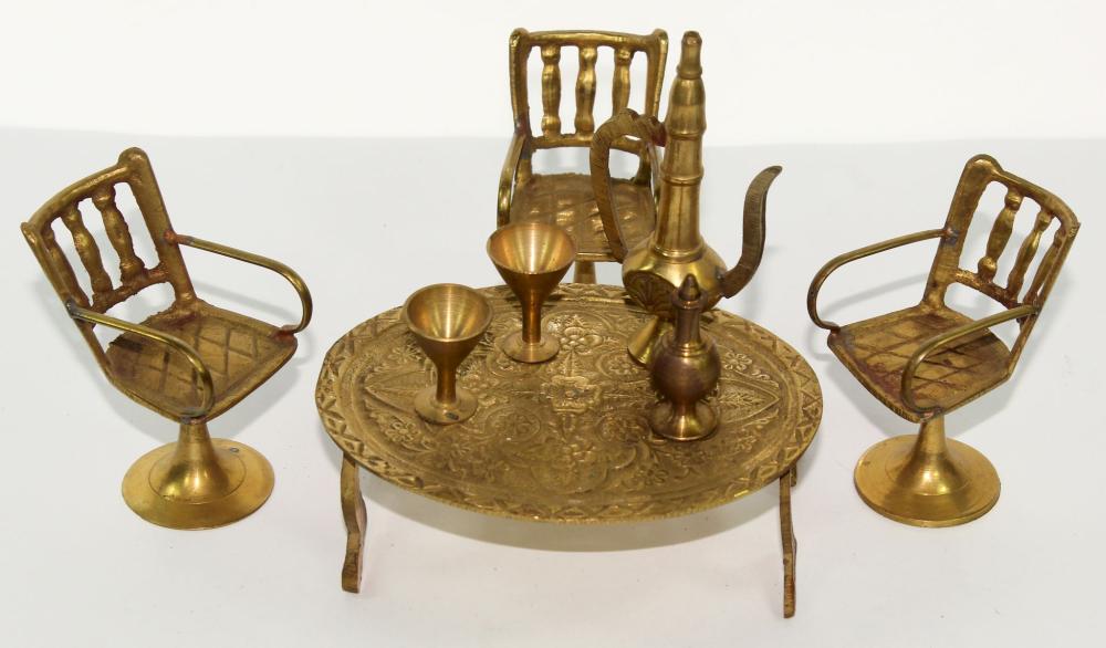 Miniature Brass Dining Set ... image