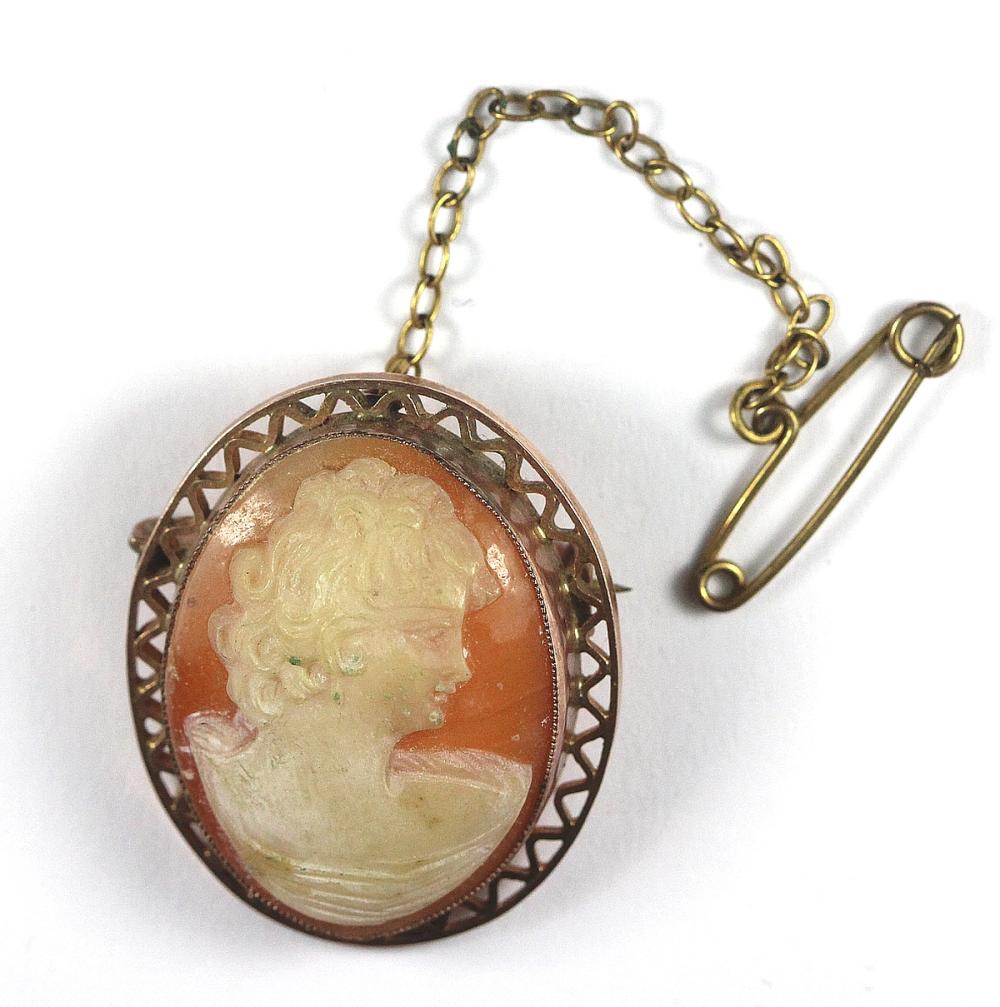 Antique Shell Cameo Brooch ... image