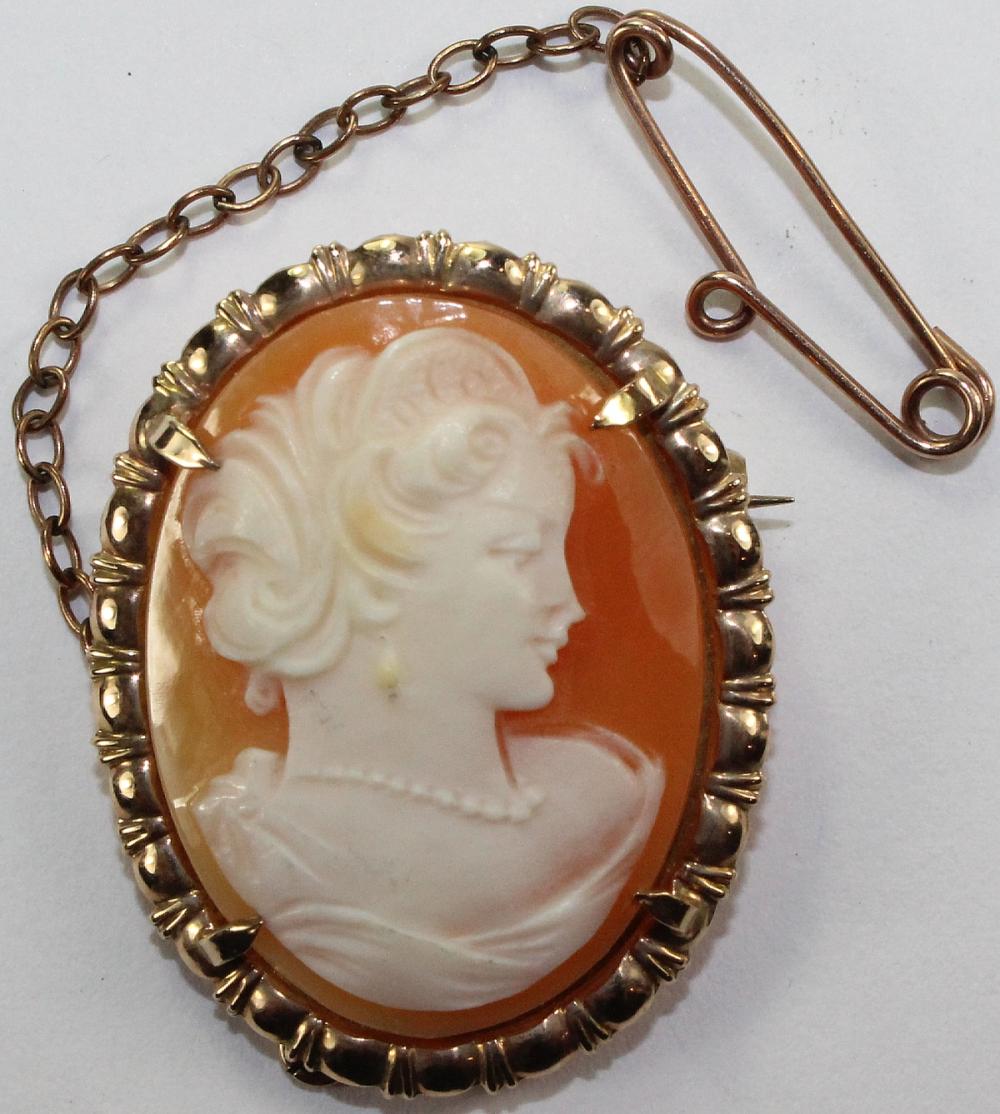 Antique Shell Cameo Brooch ... image