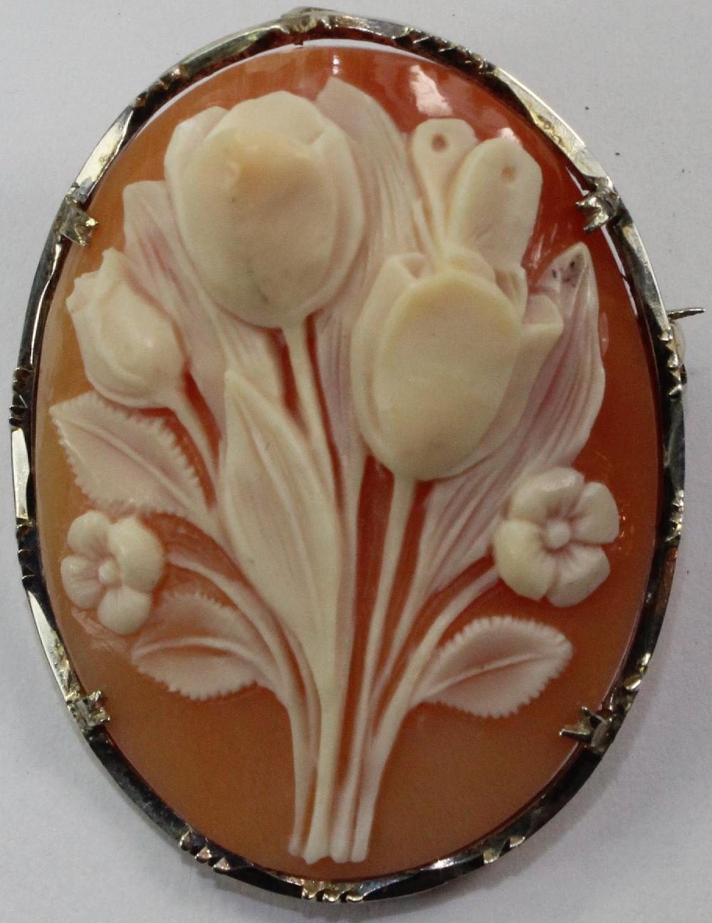 Antique Shell Cameo Brooch ... image