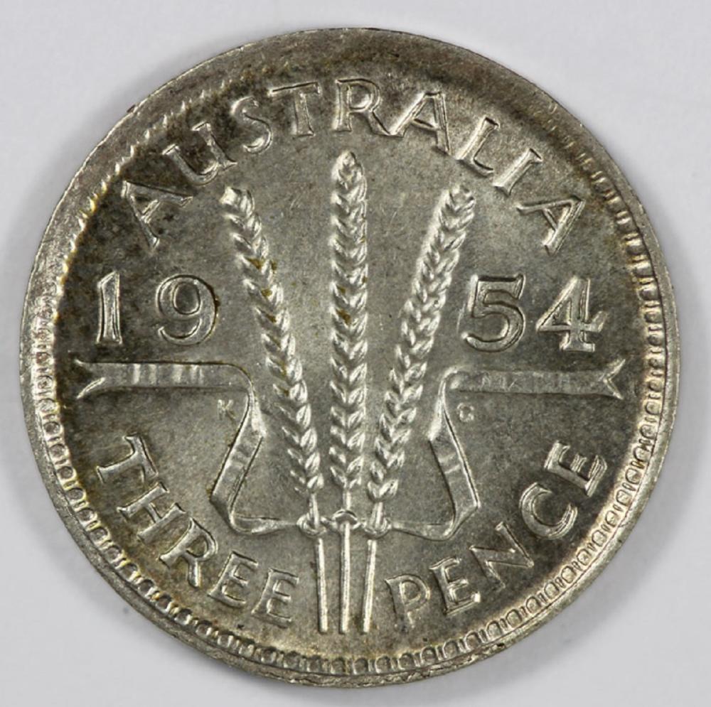 Australia. 1954 Threepence,... image