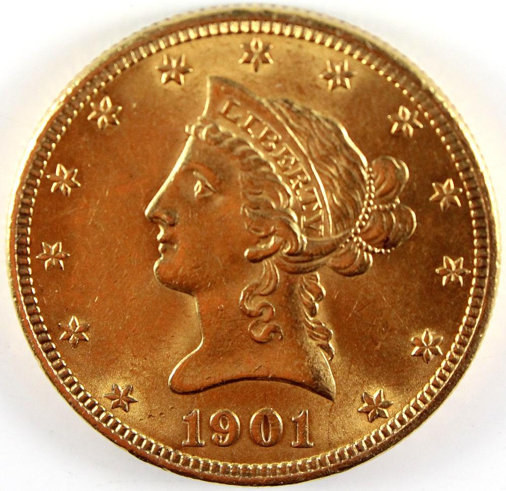 U.S.A. 1901 Gold Ten Dollar... image