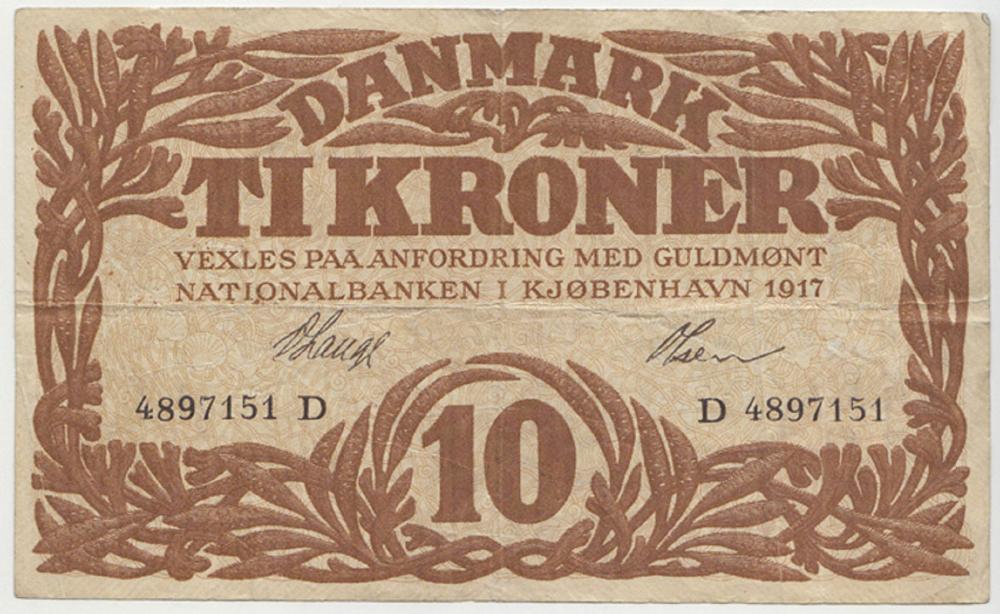 Denmark. 1917 10 Kroner - D... image