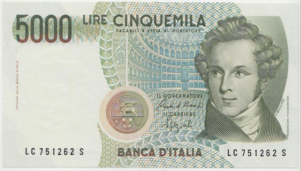 Italy. (1985) 5,000 Lire, U... image