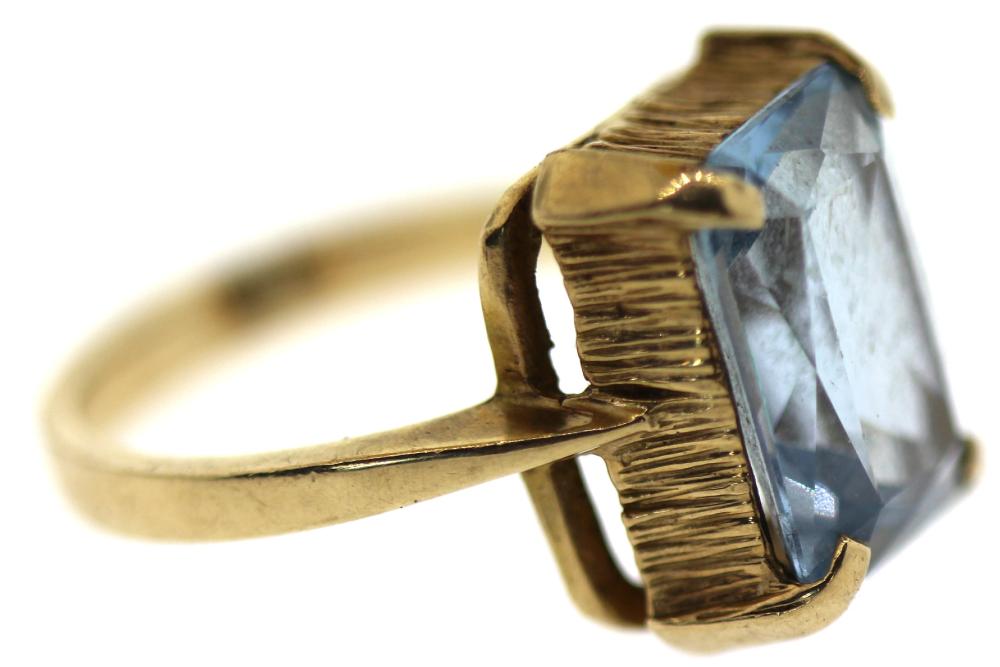 Blue Topaz Ring in 9ct Yell... image