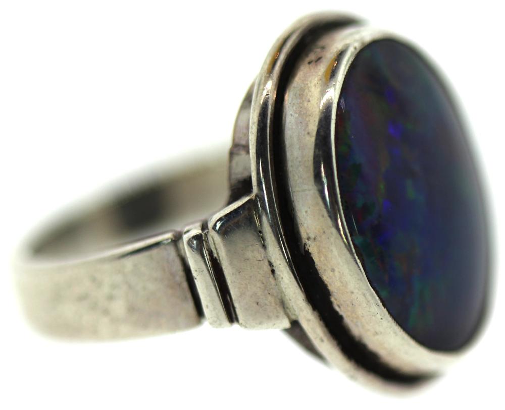 Opal Triplet Ring in Sterli... image