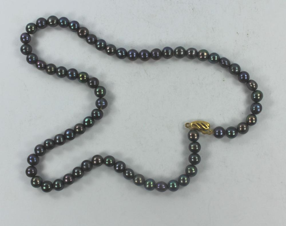 Black Pearl Necklace with 9... image