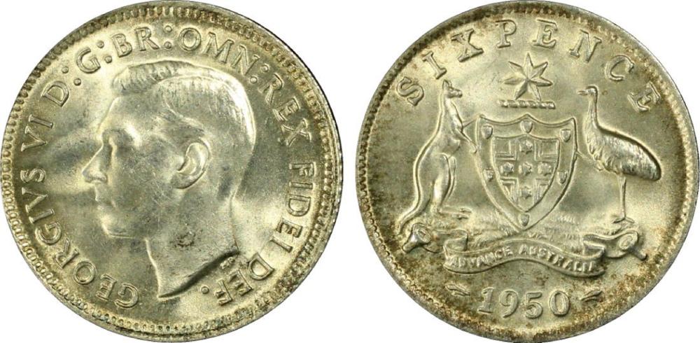 Australia. 1950 Sixpence, P... image