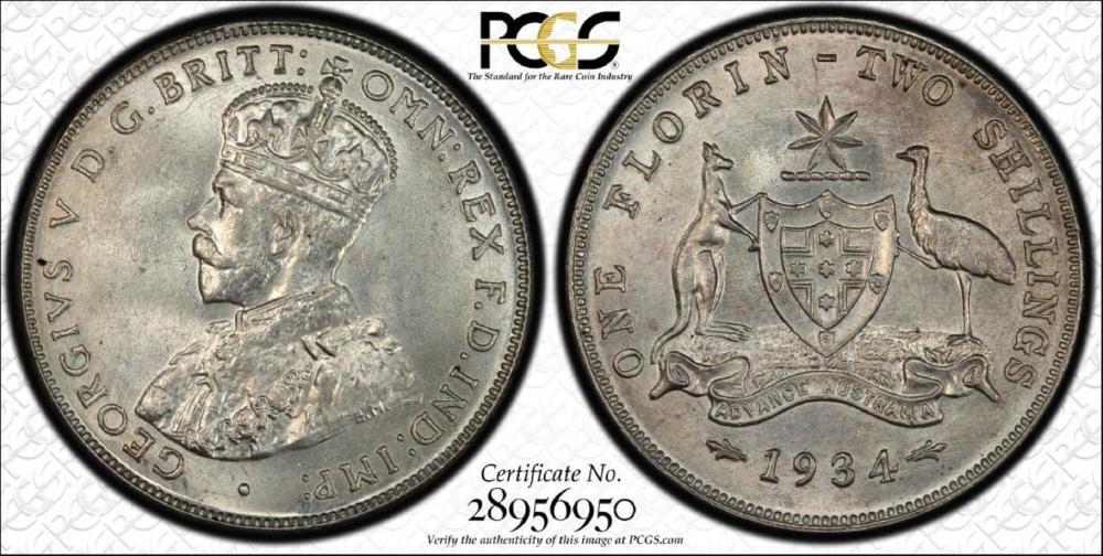 Australia. 1934 Florin, PCG... image