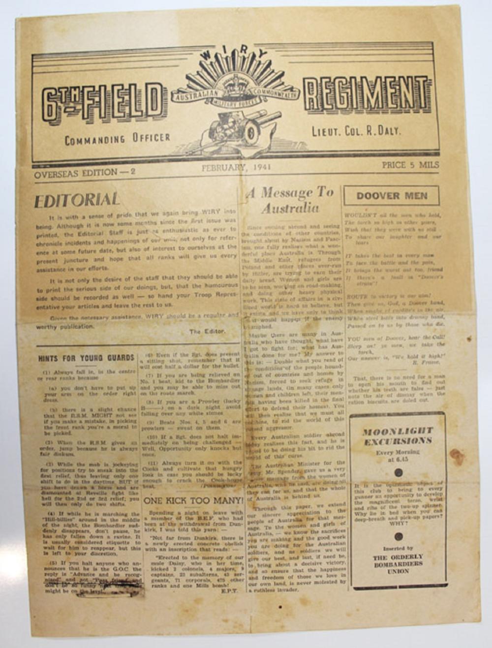 WWII. Australia "Wiry" News... image