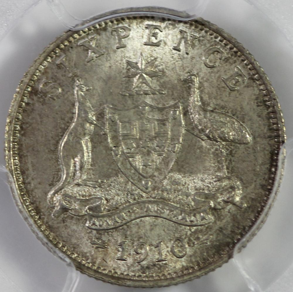 Australia 1910 Sixpence, PC... image