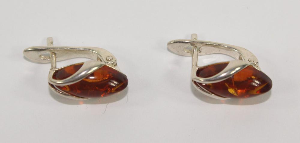 Amber Earrings in Sterling ... image