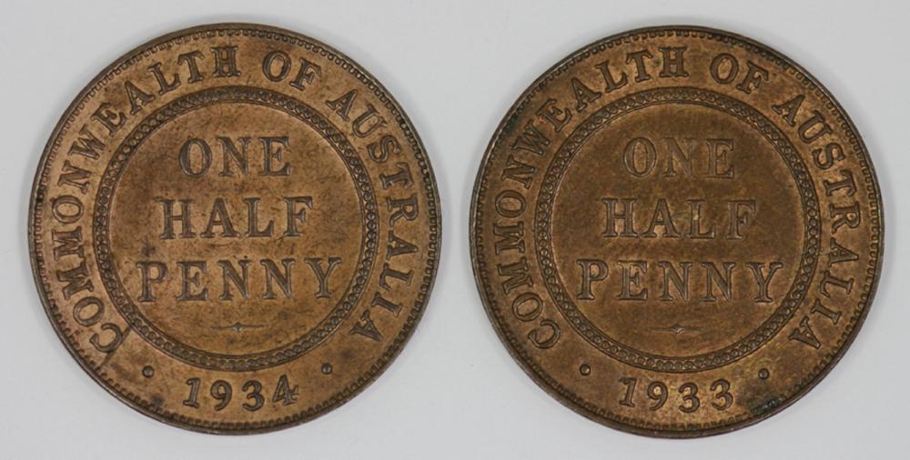 Australia. 1933 & 1934 Half... image