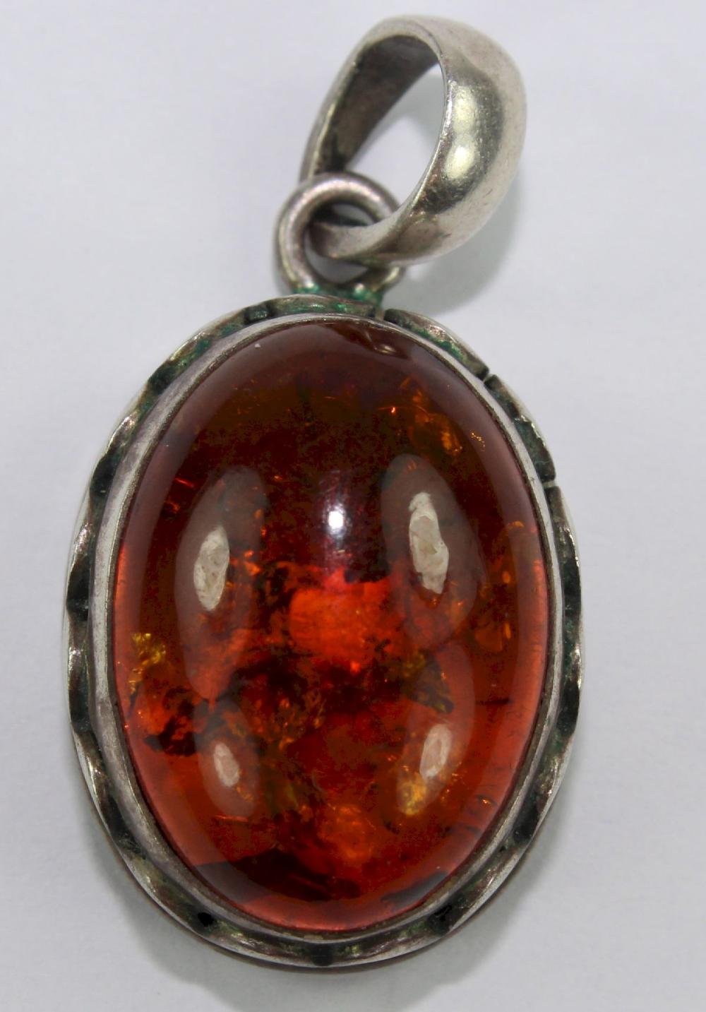 Vintage Amber Pendant in St... image