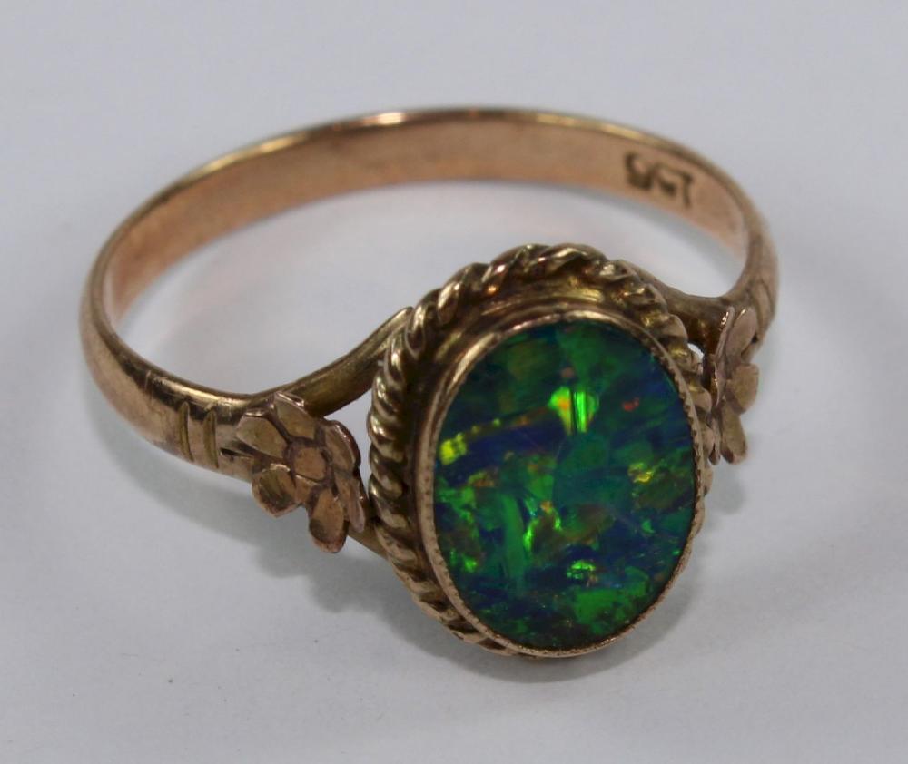 Opal Doublet Ring in 9ct Ye... image