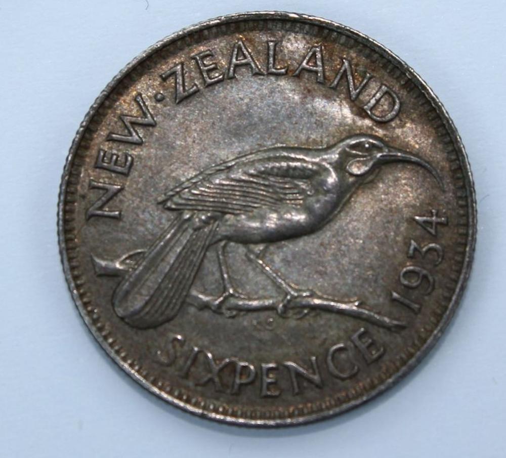 New Zealand 1934 Sixpence C... image