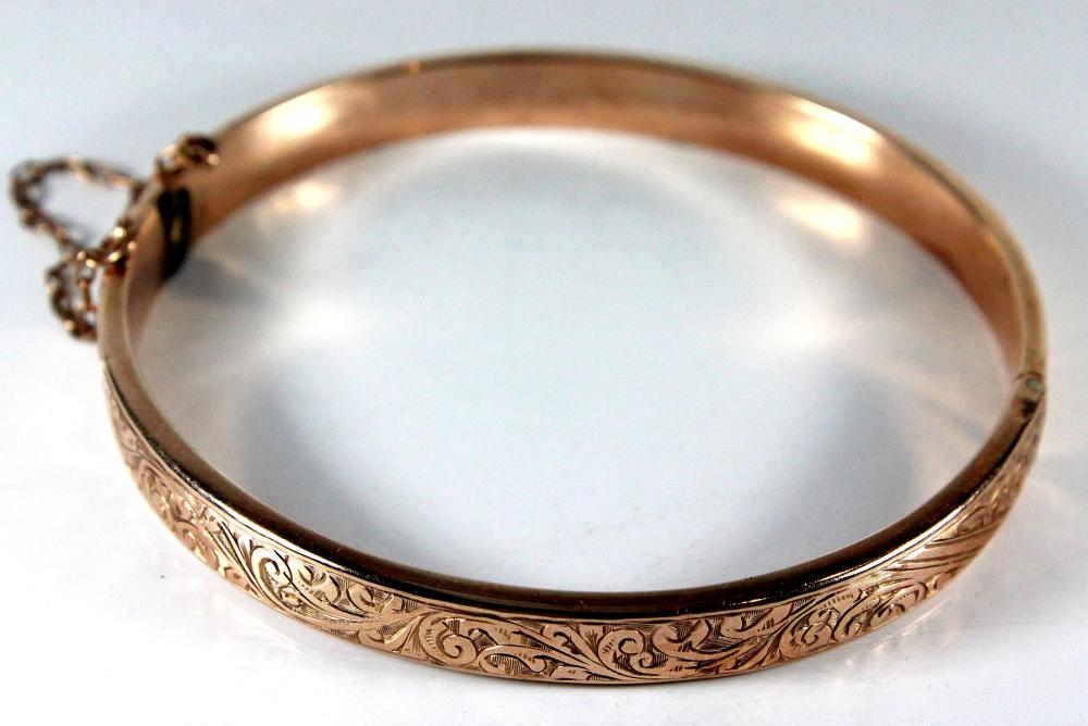 Antique 9ct Gold Hinged Ban... image