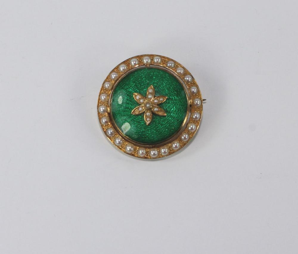 Antique Green Enamel & Seed... image