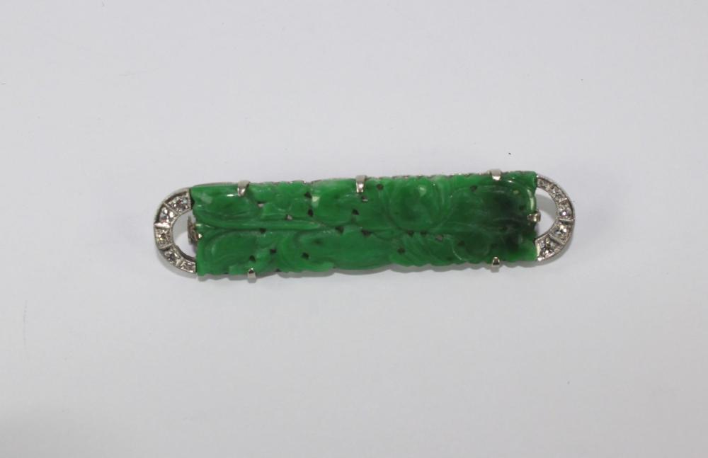 Green Jade & Diamond Bar Br... image