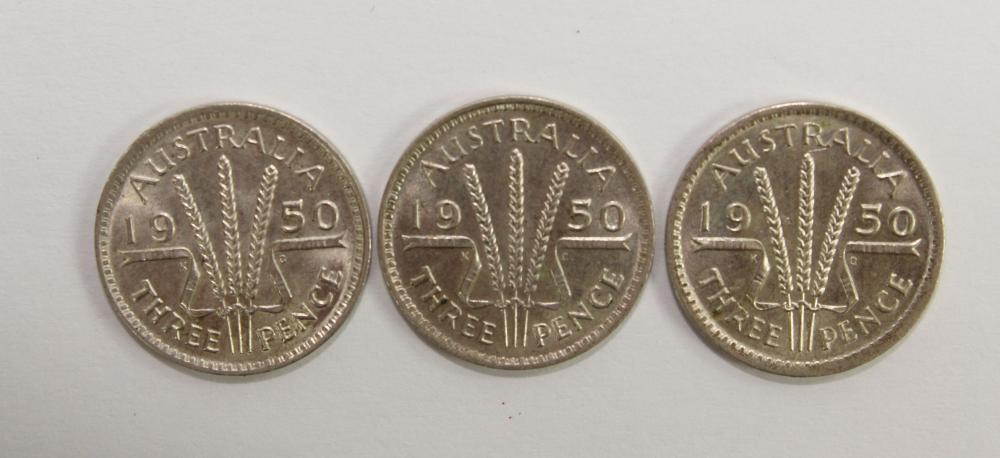 Australia 1950 Threepence, ... image