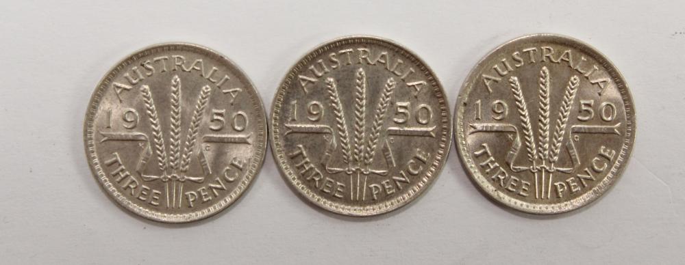 Australia 1950 Threepence, ... image