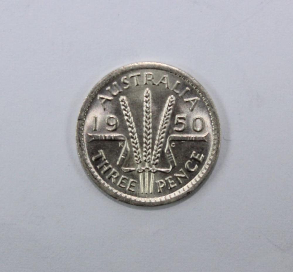 Australia 1950 Threepence, ... image