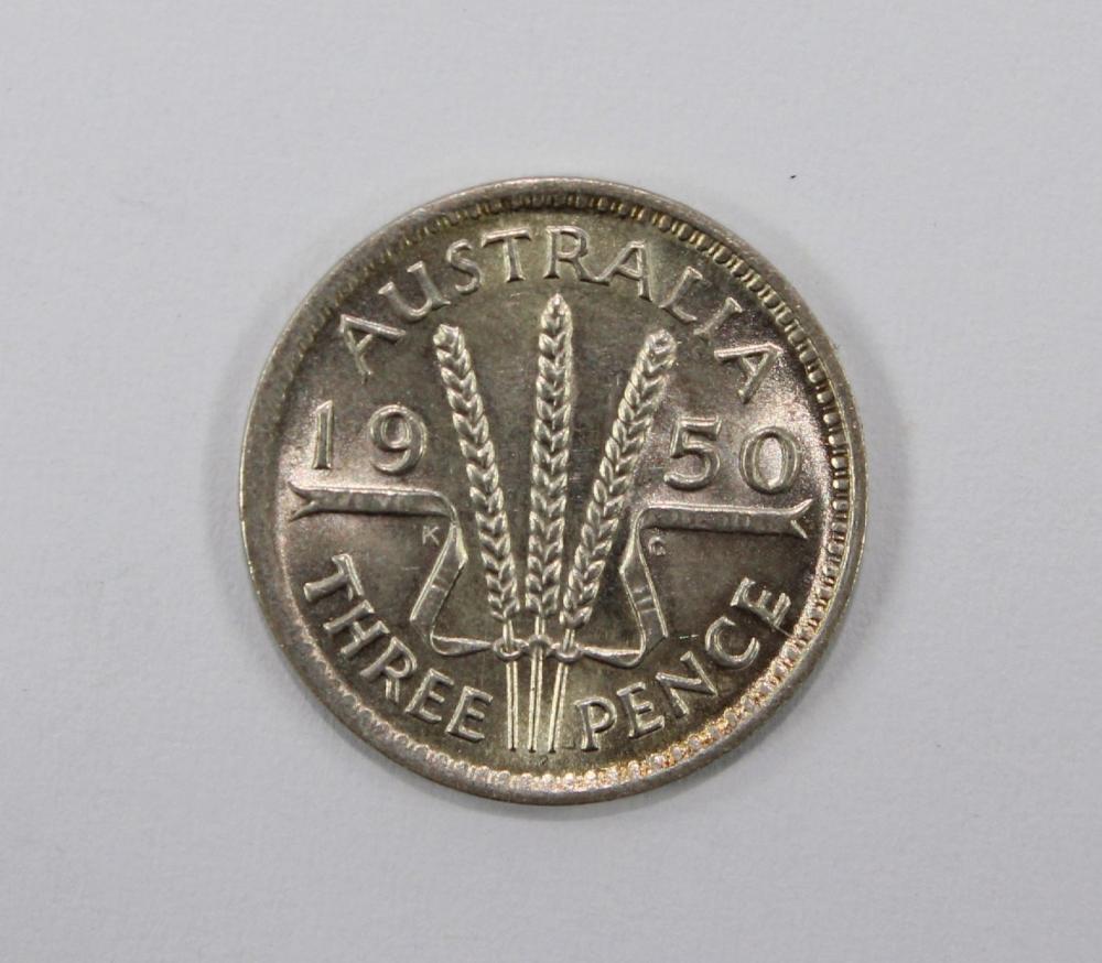 Australia 1950 Threepence, ... image