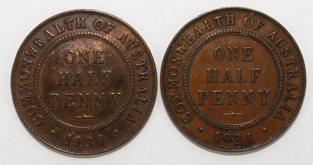 Australia 1930 & 1931 Halfp... image