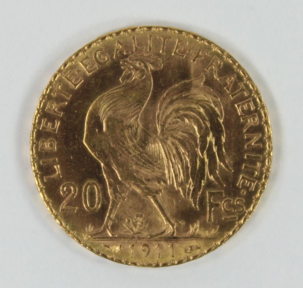 France 1911 Gold (900) 20 F... image