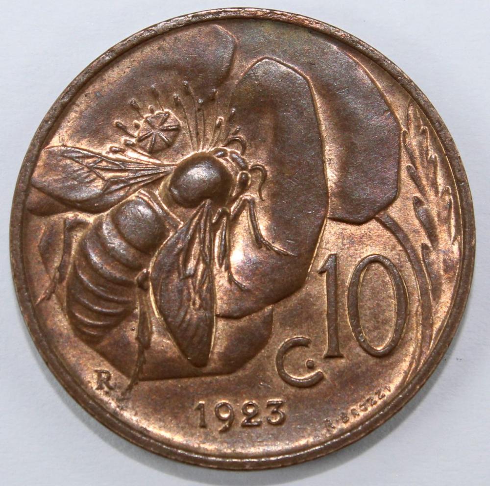 Italy 1923 R 10 Centesimi, ... image