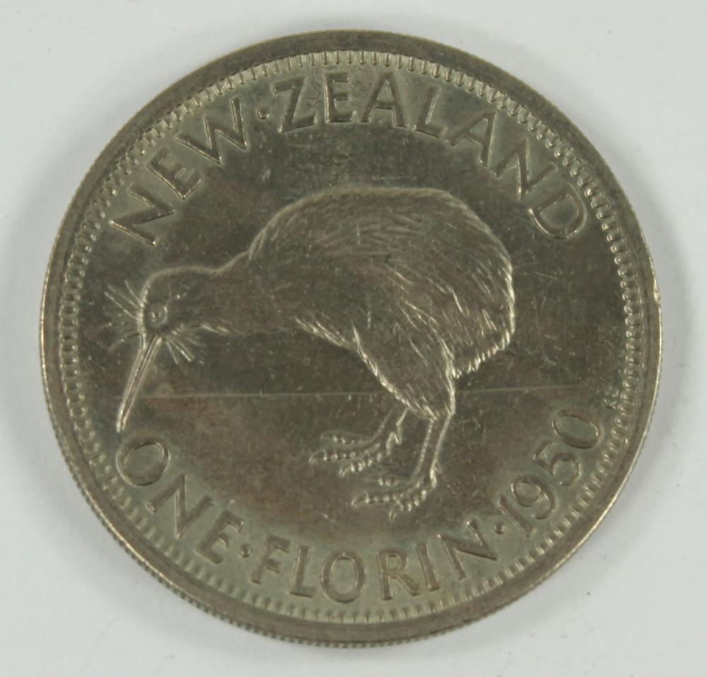 New Zealand 1950 Florin, Ch... image