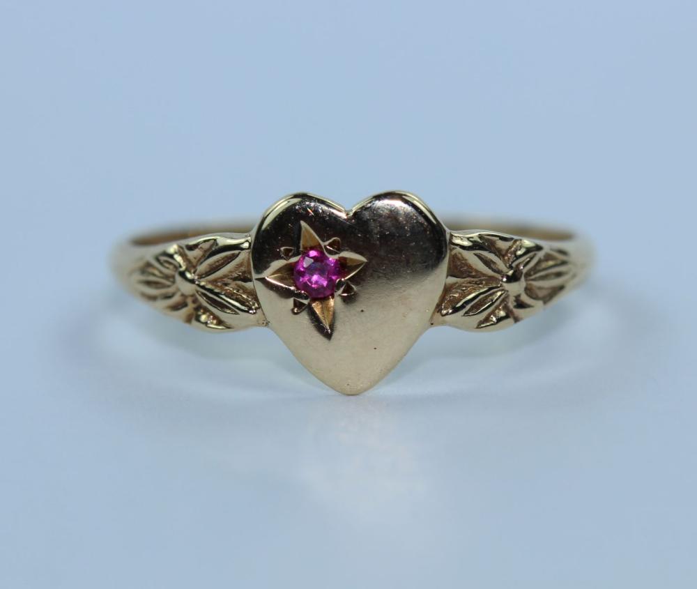 Heart shaped Signet Ring in... image