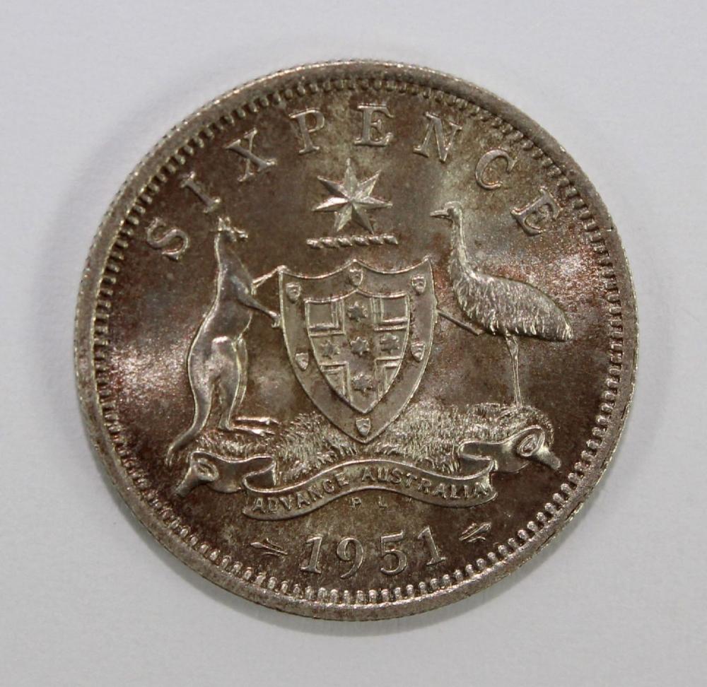 Australia 1951 PL Sixpence,... image