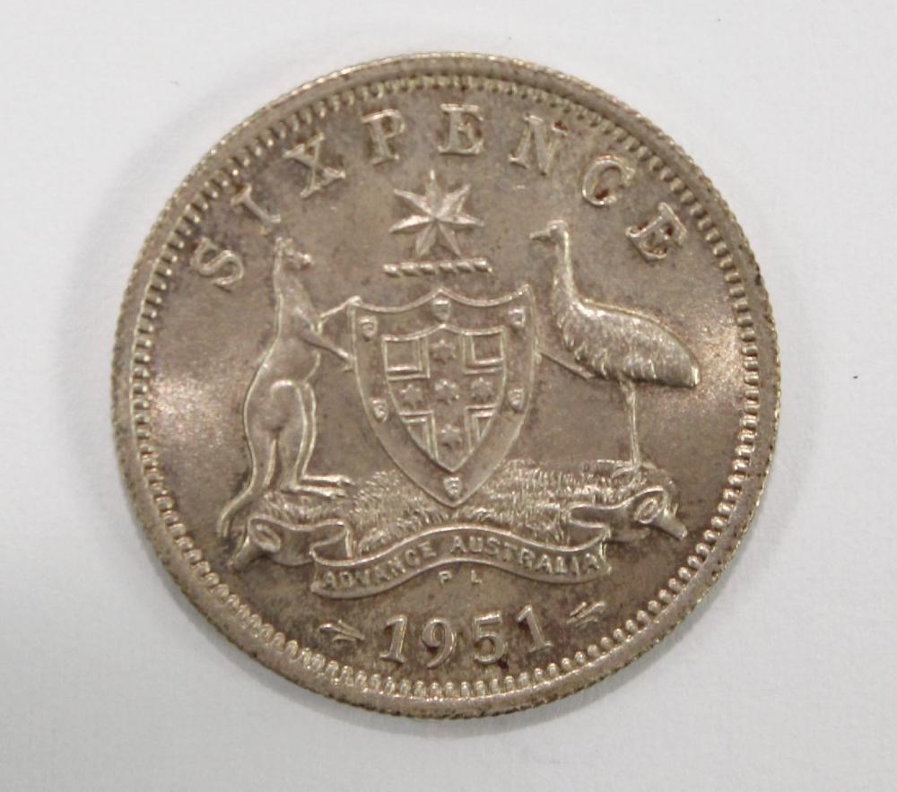 Australia 1951 PL Sixpence,... image