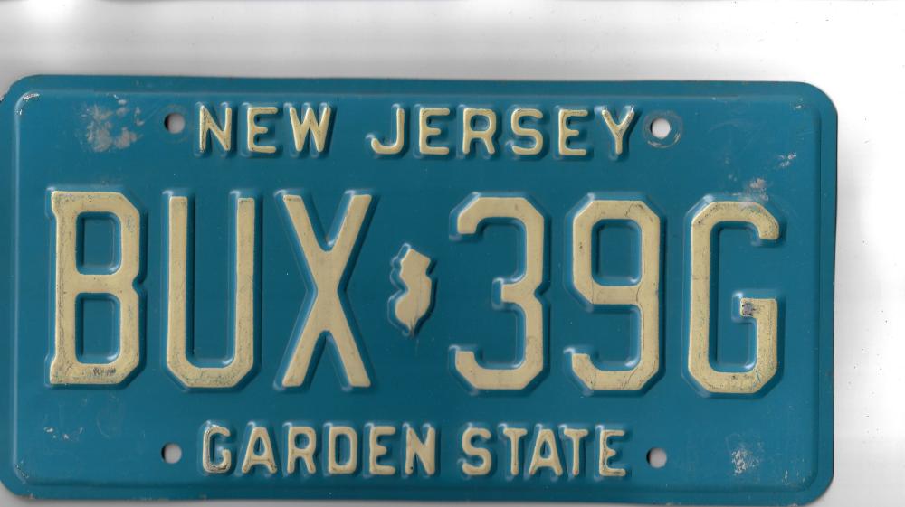 U.S.A. New Jersey Car Number Plate, Very Fine