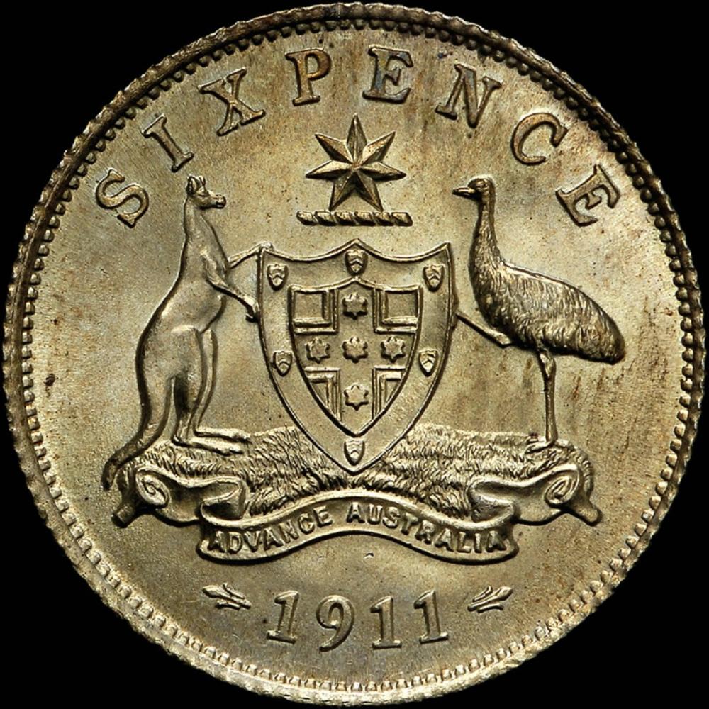 Australia. 1911 Sixpence, P... image