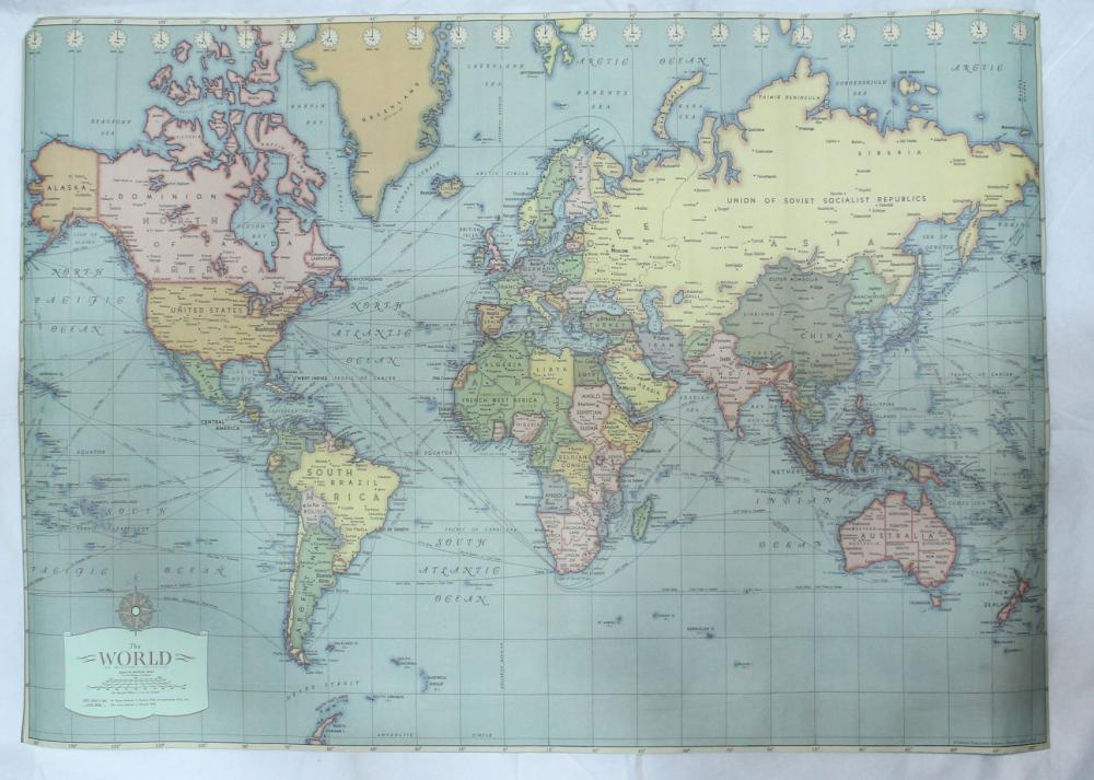 Map of the World circa 1940's image