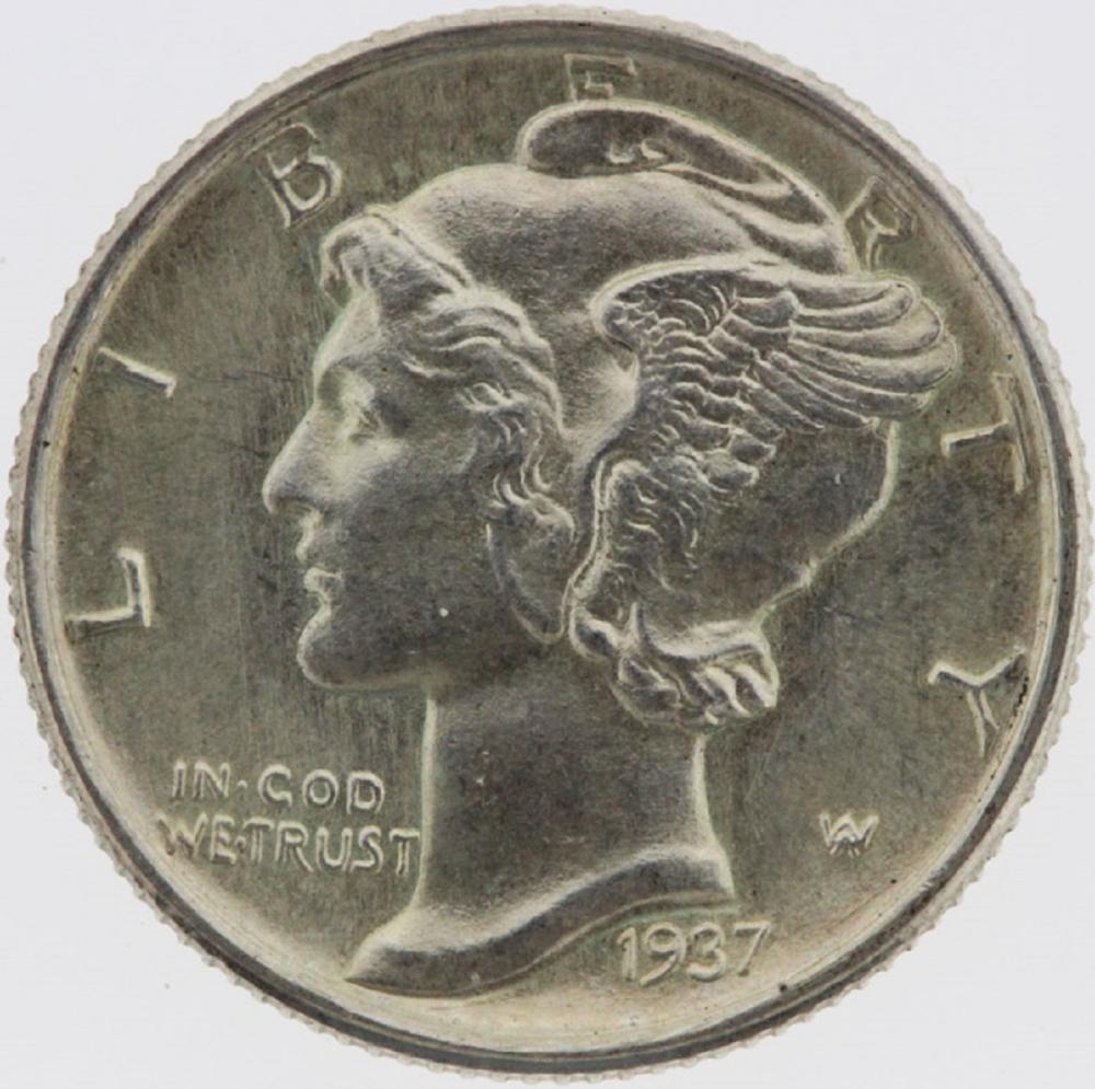 U.S.A. 1937 Dime, Uncirculated image