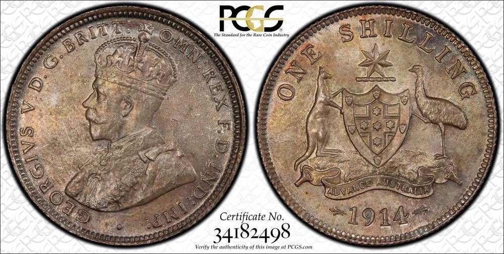 Australia 1914 Shilling, PC... image